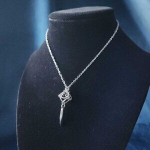 Vintage Gothic black and silver spike necklace